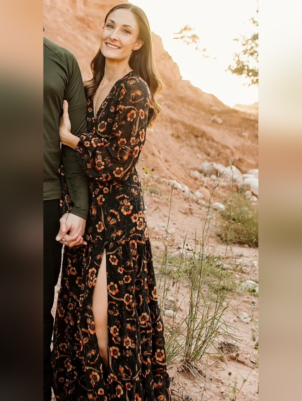 Astr Long Sleeve Floral Maxi Dress
